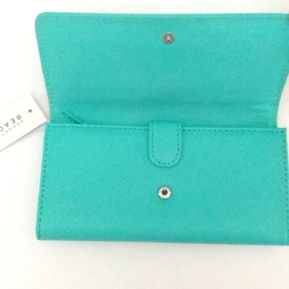 KENNETH COLE REACTION TEAL MULTI COMPARTMENT WALLET NWT - Picture 5 of 11